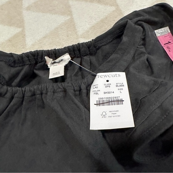 J crew girls broken in jersey ruffle top black - Picture 2 of 3